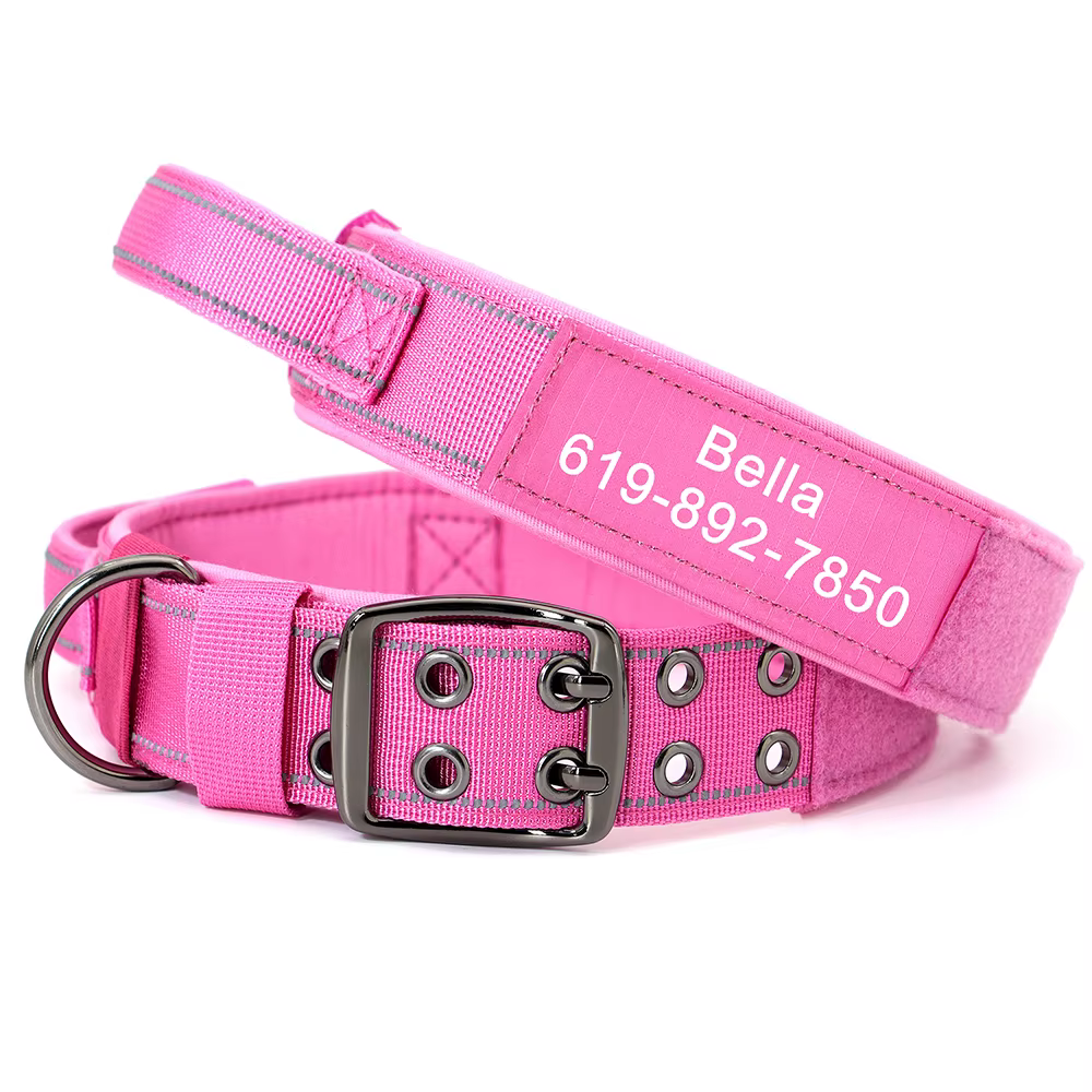 OBROŻA TAKTYCZNA DLA PSA Z IMIENIEM I TELEFONEM