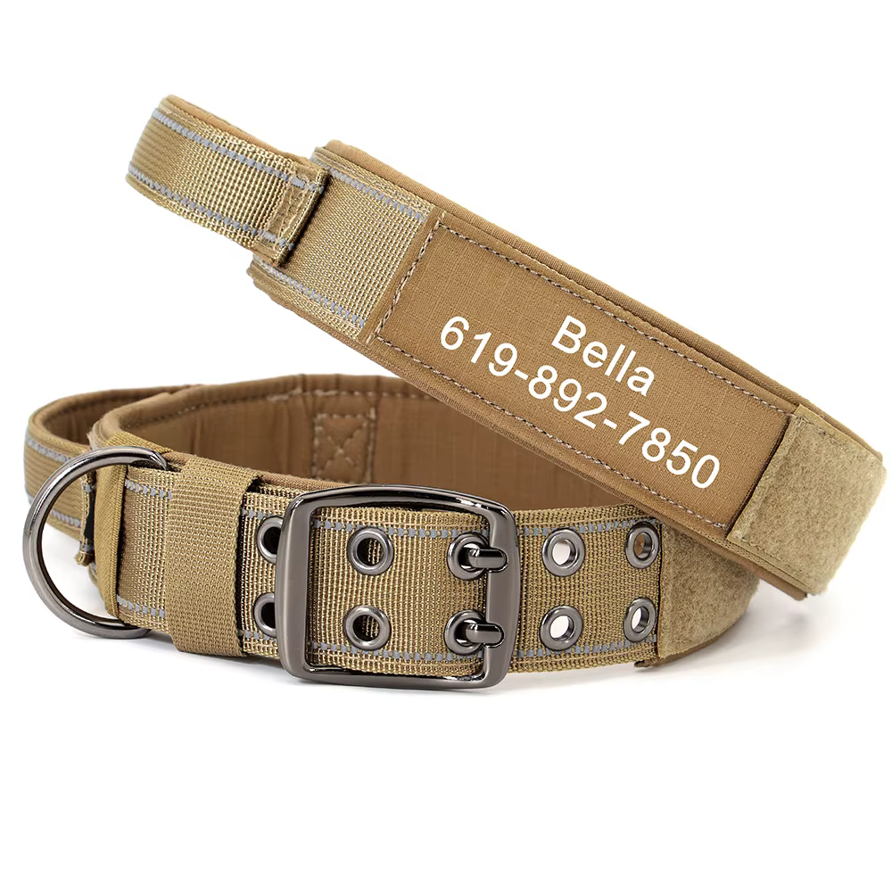 OBROŻA TAKTYCZNA DLA PSA Z IMIENIEM I TELEFONEM